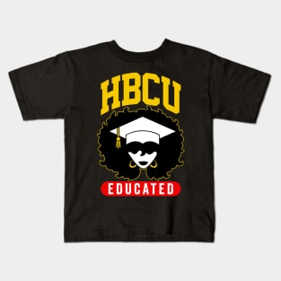 HBCU Educated Black Girl Graduation Cap Graphic Gift Kids T-Shirt